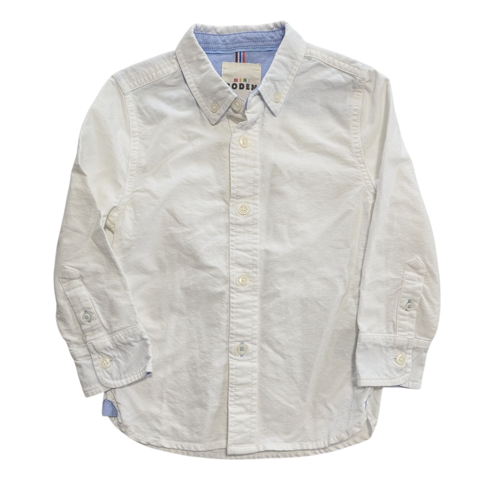 Mini Boden White Button Down Shirt Long Sleeve